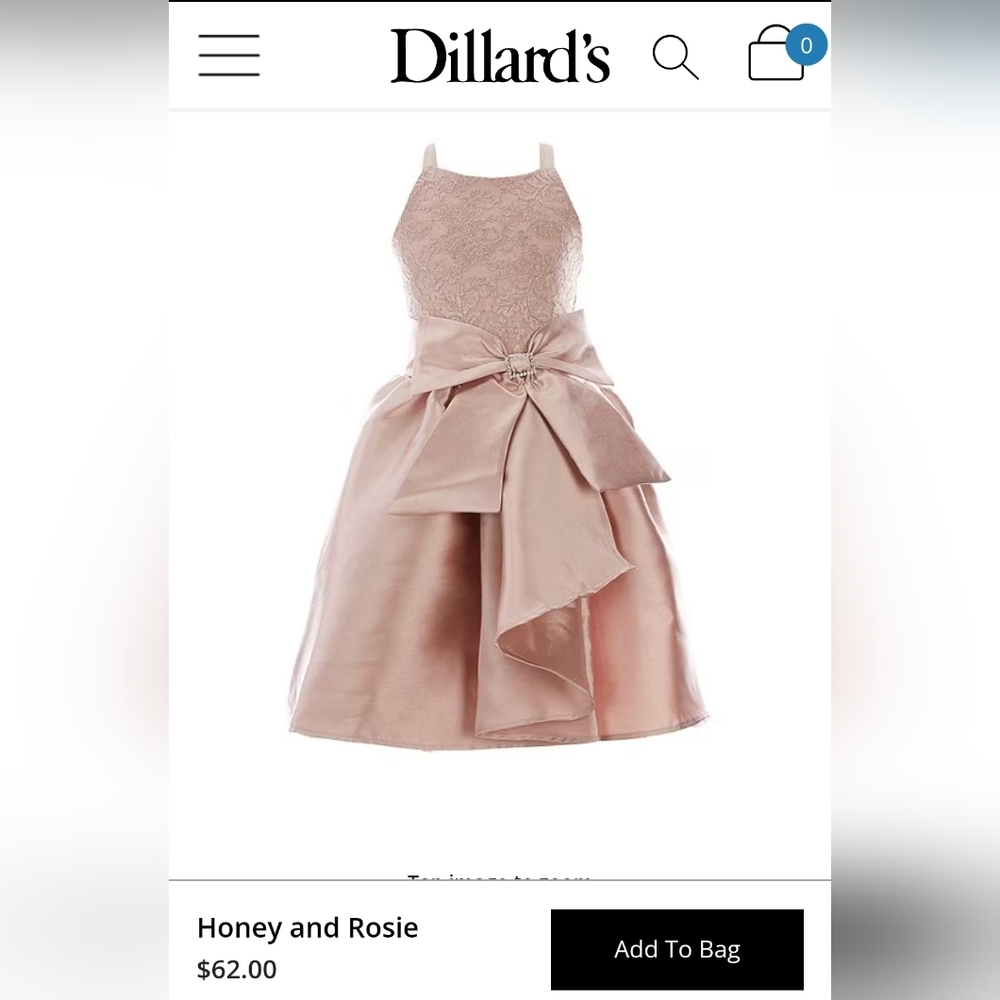 NWT Honey and Rosie girl's dress from Dillards / Blush / Size 12